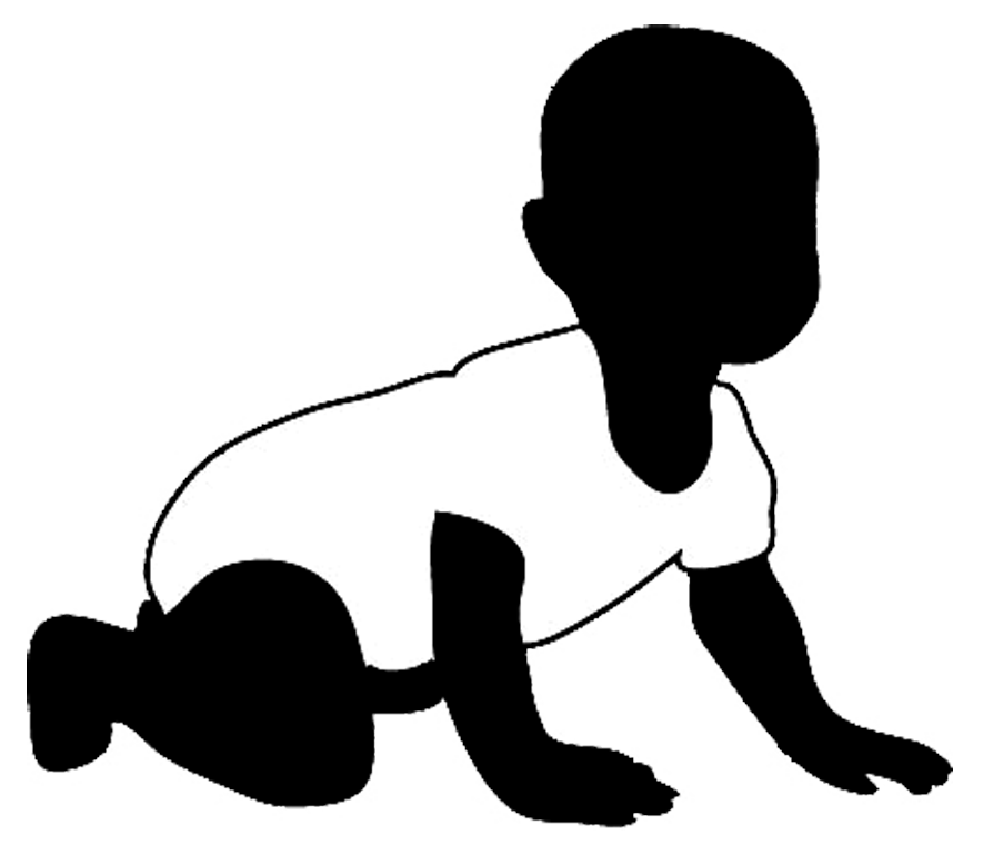 Crawling Baby Silhouette Clipart