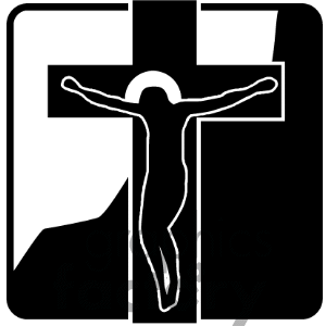 Jesus on the cross clipart siloette