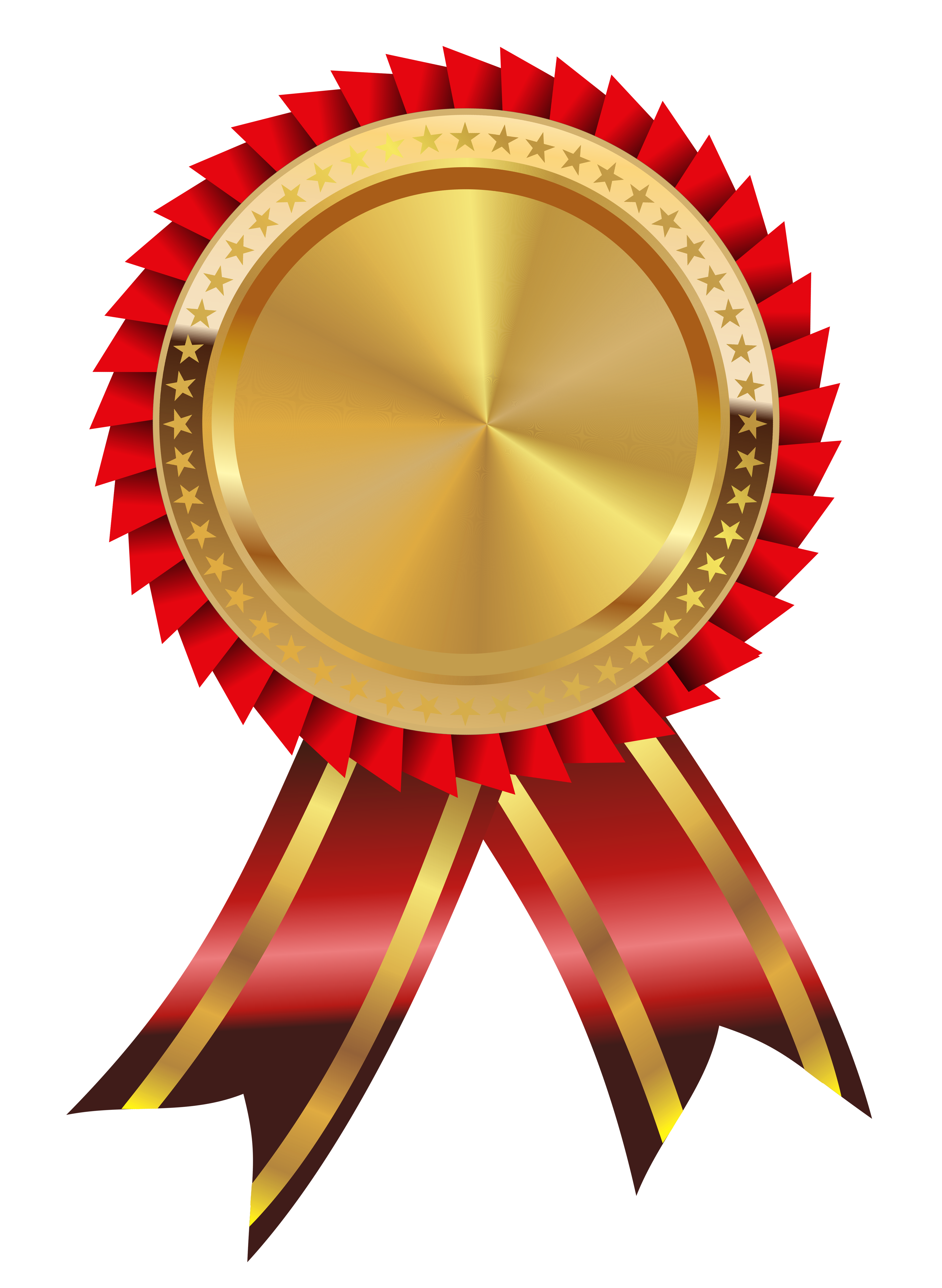 Gold and Red Medal PNG Clipart Image