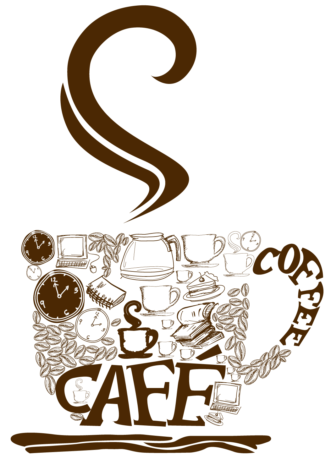 Decorative Coffee Cup PNG Vector Clipart