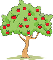 Apple on tree clipart