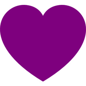 Purple heart and red heart outline clipart