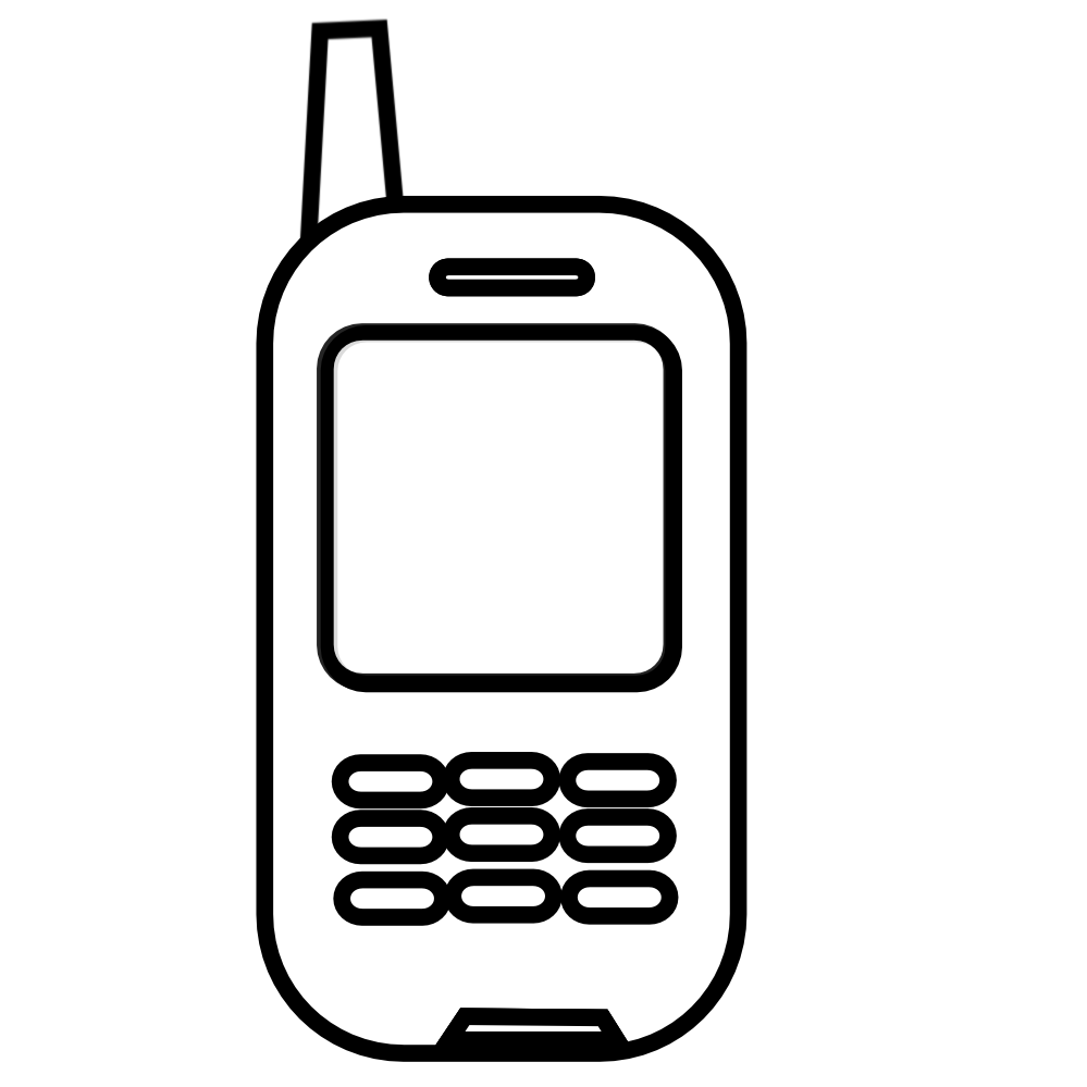 Mobile phone clip art black white