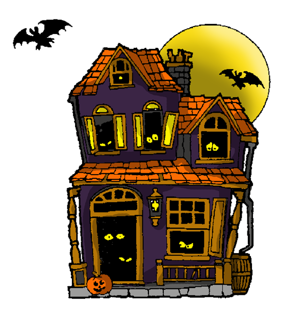 Halloween house clipart cute