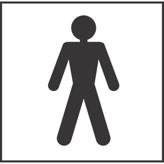 Gents Toilet Symbol Sign 150 x 150mm | Toilet Signs | Screwfix.com