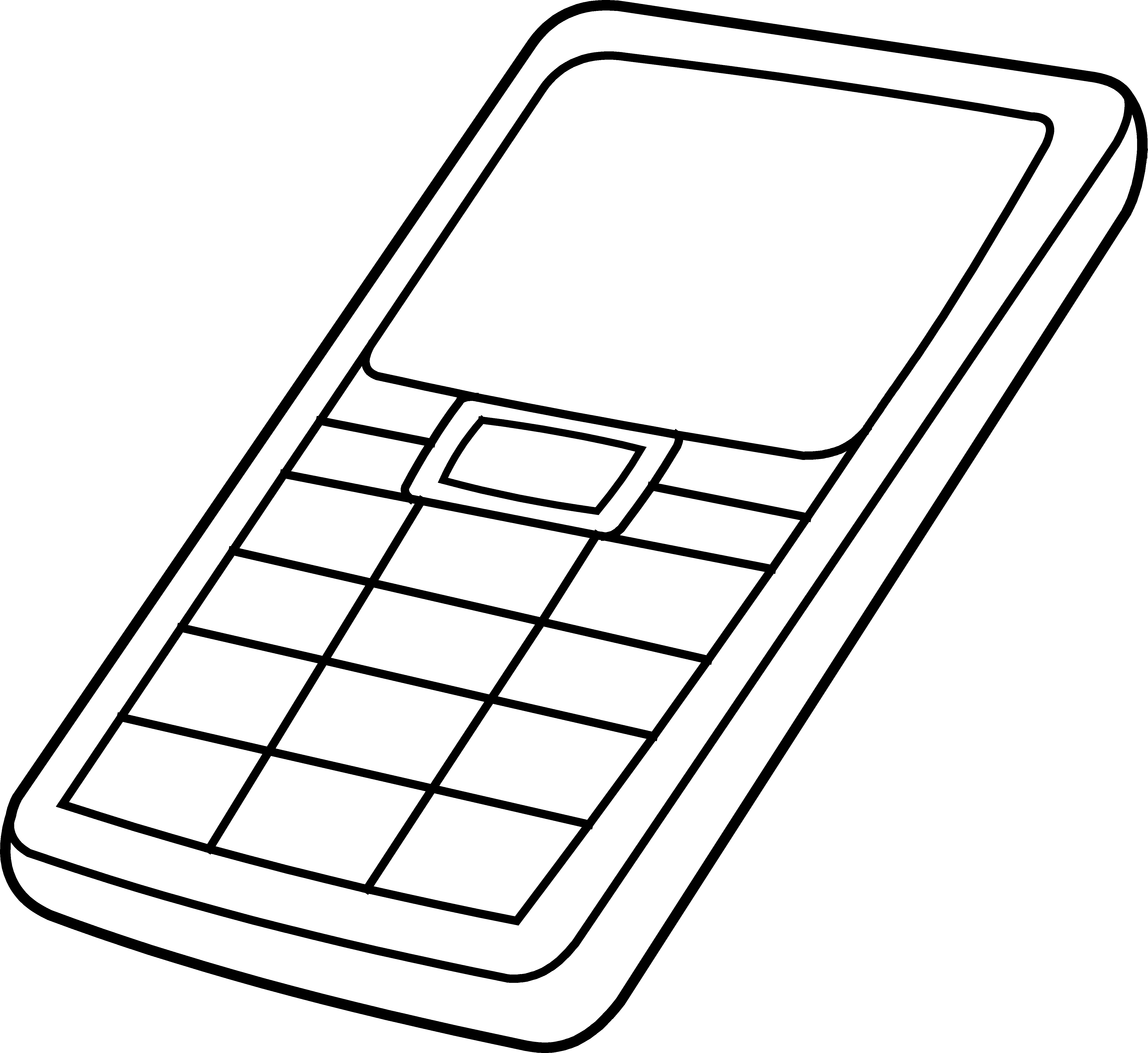 Mobile phone clipart black and white
