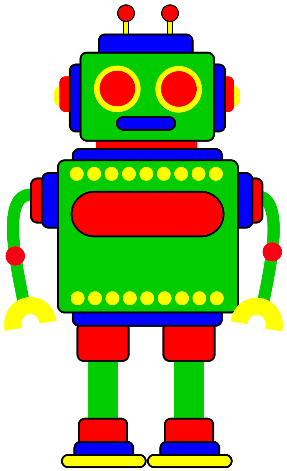 Robot Clip Art Black And White - Free Clipart Images