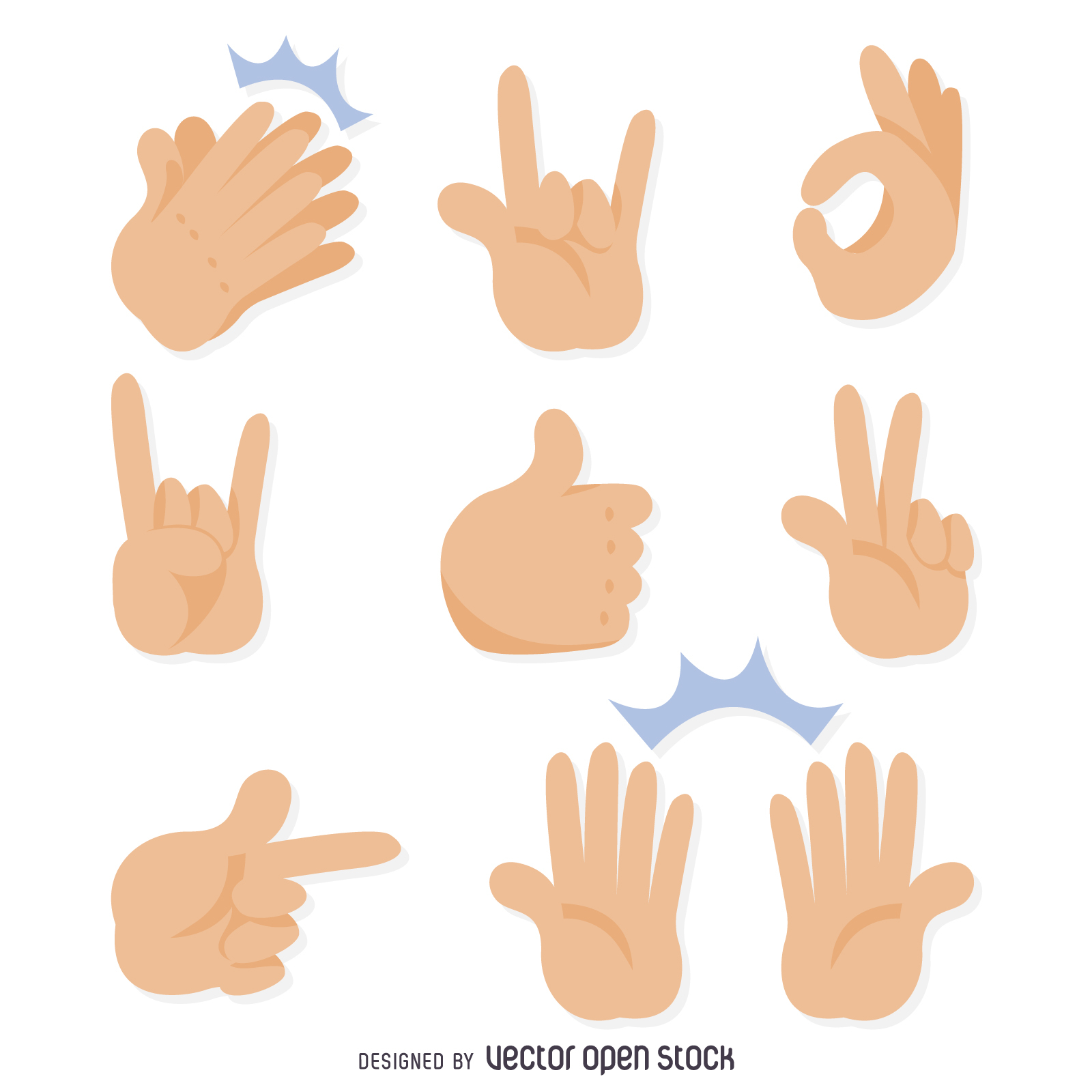 Flat hand gestures illustrations Vector download ClipArt Best