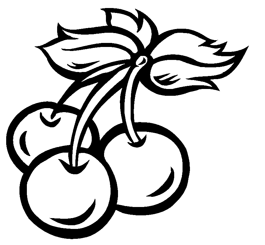 clipart of fruits black and white - photo #8