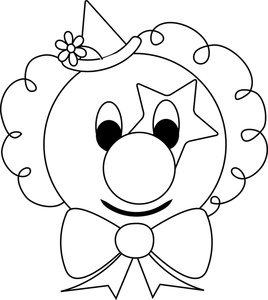 Clown Clipart Image - Clown Face Coloring Page