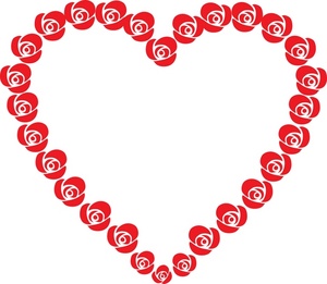 Heart Clipart Image - A Valentines day heart made of red roses