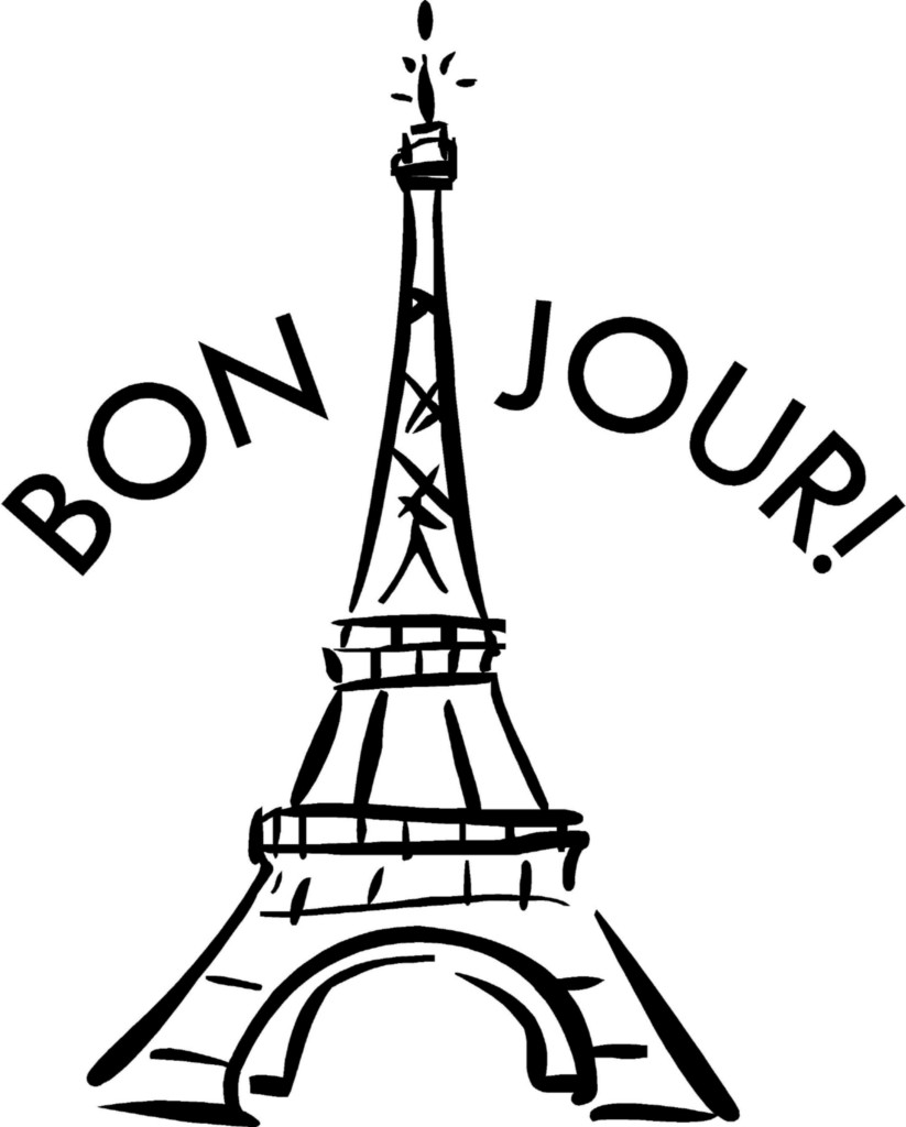 Eiffel Tower Bon Jour French Vinyl Decal Sticker Wall Lettering ...
