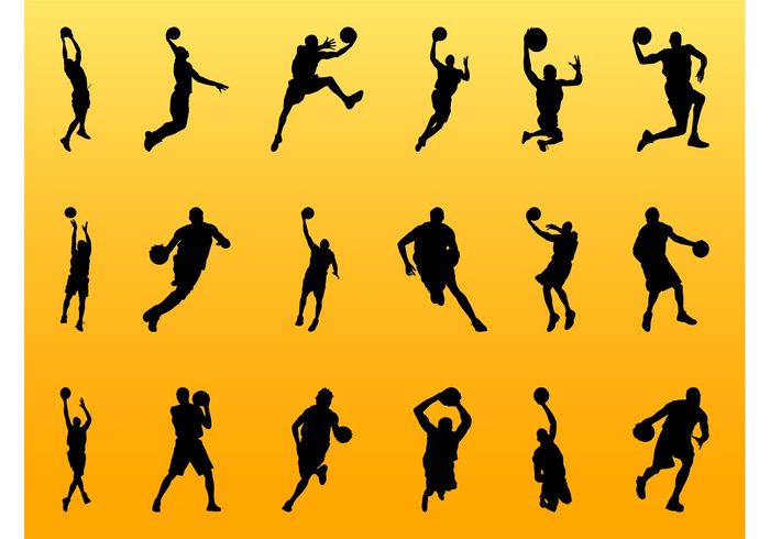 Basketball Player Silhouettes - Download Free Vector Art, Stock ...