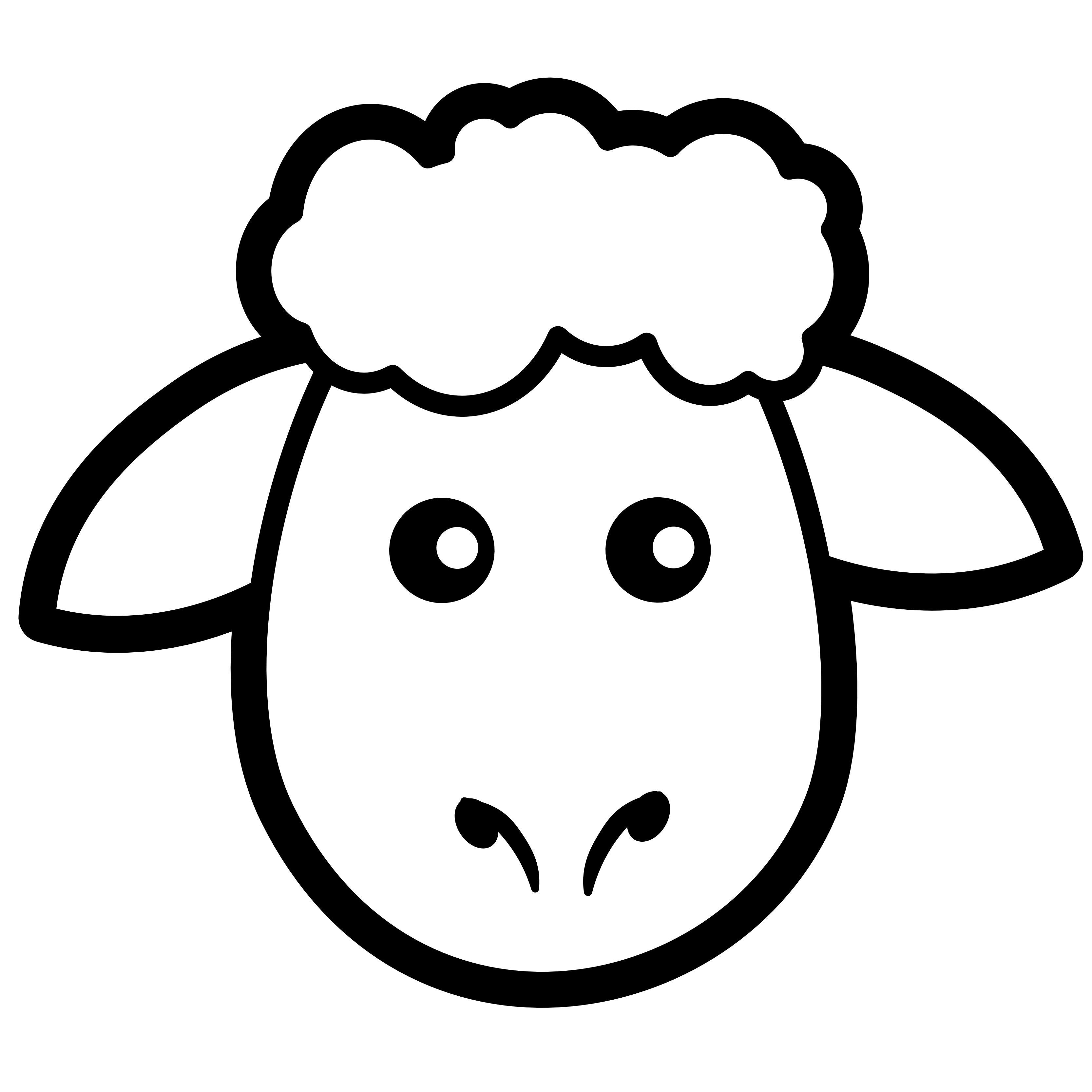 Clip Art: Sheep Icon Black White Line Art ...