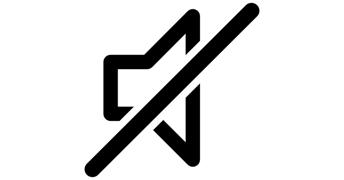Mute speaker outlined symbol with a slash on it - Free interface icons