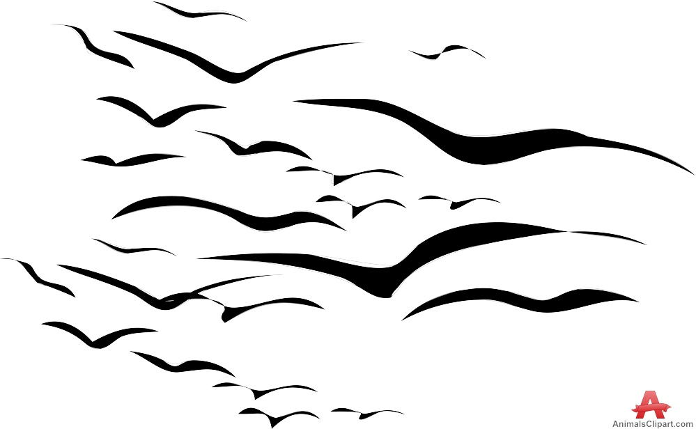 Flock of Flying Birds | Free Clipart Design Download