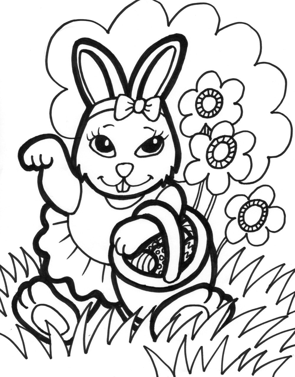 Free Printable Easter Bunny Coloring Pages For Kids Archives ...