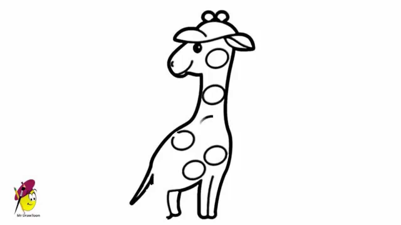 Baby Giraffe - Easy Drawing - How to draw a Giraffe - YouTube