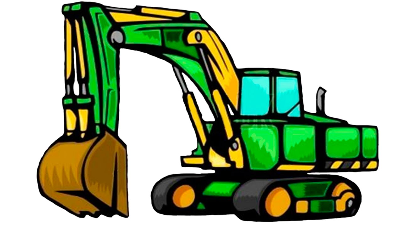 Car Cartoons for children. Excavator & Construction Trucks ...