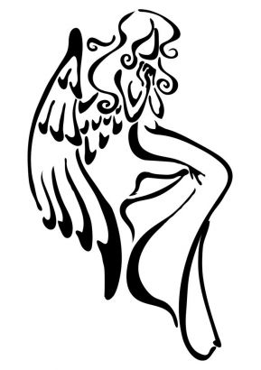 Tribal Angel Tattoo || Tattoo from Itattooz