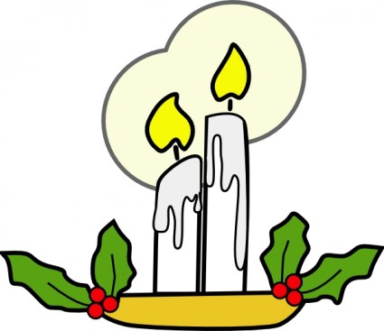 Christmas Candles clip art Free vector in Open office drawing svg ...