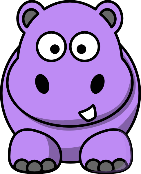 Purple Hippo Clipart