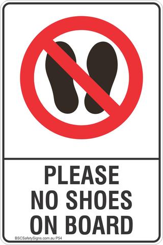 No Shoes On Board Safety Sign - Prohibited Stickers - Restricted ...