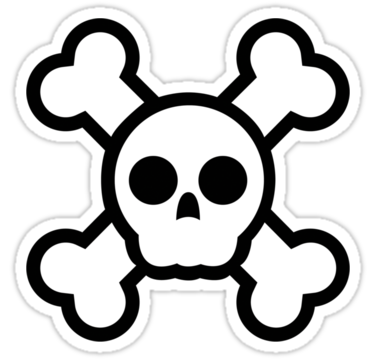 Skull and cross bones graphic" Stickers by Rockstar55 | Redbubble