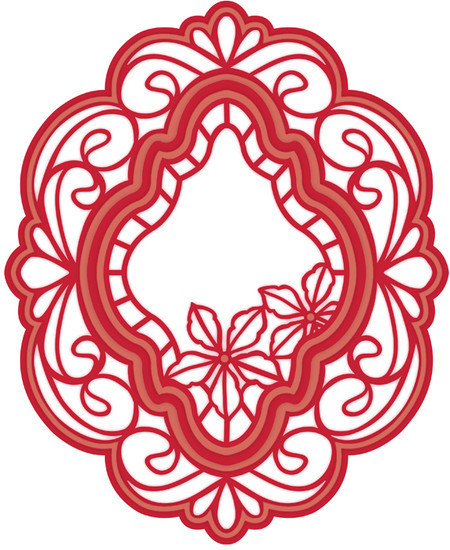 536 views Sue Wilson Christmas Dies - Poinsettia Filigree Frame CED3050 ...