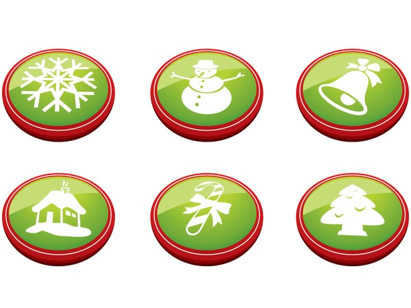 Christmas Buttons Vector Graphic - Christmas Vector Graphics Art ...