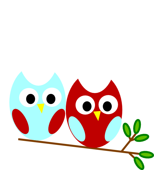 Red And Teal Owl Clip Art - vector clip art online ...