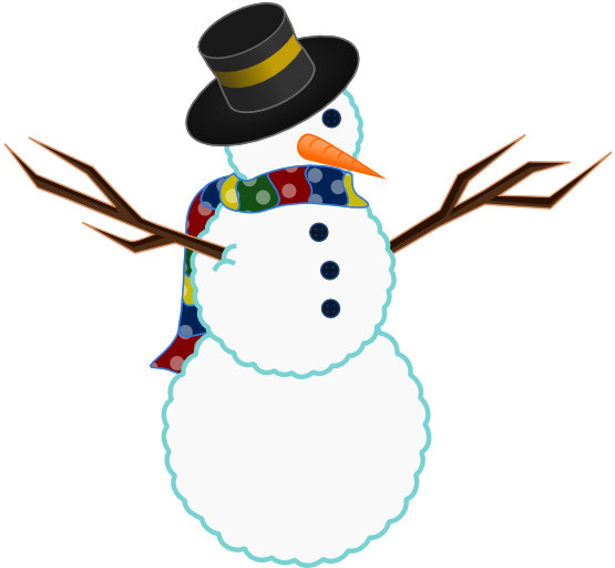 a Scarfed Snowman Christmas Xmas Peace Symbol Sign Christmas Clip ...