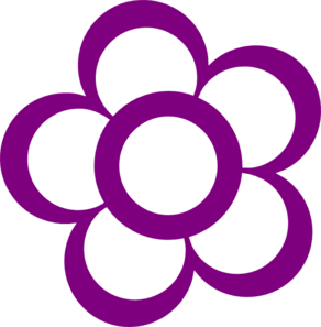 Purple Flower Outline Clip Art - vector clip art ...