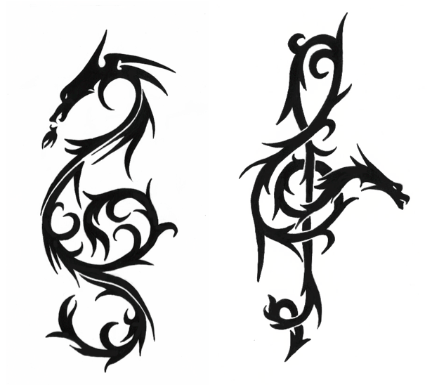Dragon Treble Clef Tattoo