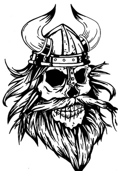 skull with beard tattoo - | Ink