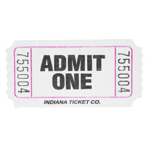 Tickets & Wristbands White Admit One Ticket Roll Image