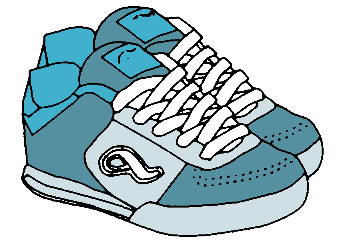 Tennis Shoes Clipart Black And White - Free ...