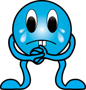 Worried Clipart Image - Crying Little Creature Showing Worry Emotion