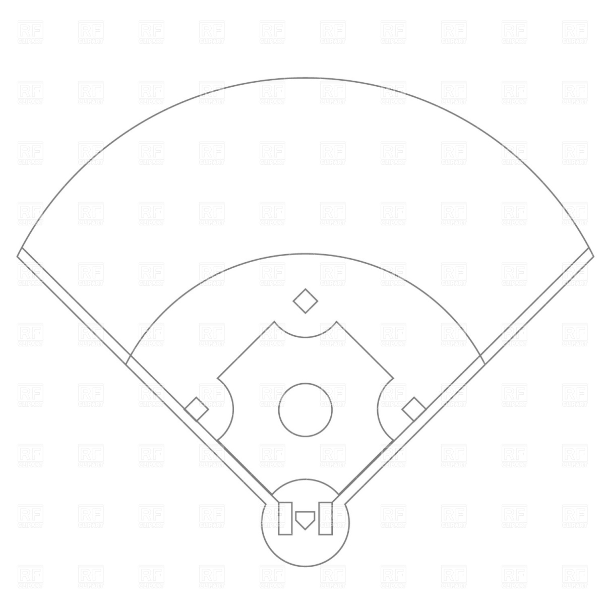 Blank Baseball Field Outline ClipArt Best