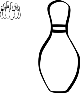Bowling pin clipart black and white
