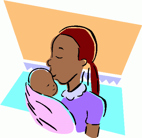 Mother Kissing Baby Clipart