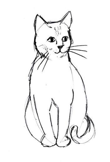 Cat Line Drawing Clipart - Free to use Clip Art Resource