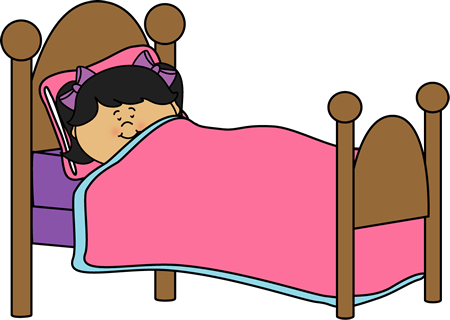 Girl in bed sleeping clipart