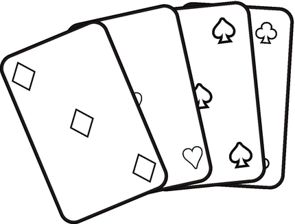 646 views Playing Cards coloring page | SuperColoring.com