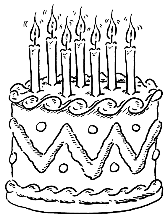 Birthday Cake Colouring Pages - ClipArt Best