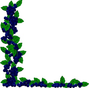 Blueberries Clipart Image - Blueberries Page Border