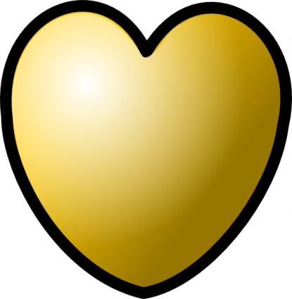 Heart Gold Theme clip art Free vector in Open office drawing svg ...