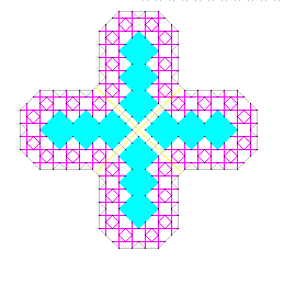 Lace in the shape of a cross