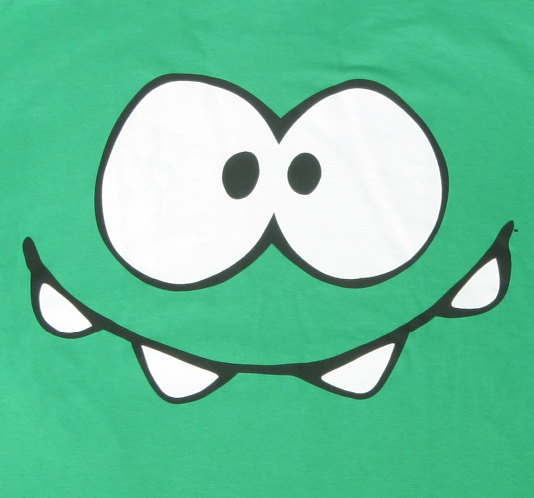 Om Nom Nom Green Smiley T-Shirt - Licensed Cut the Rope Cell Phone ...