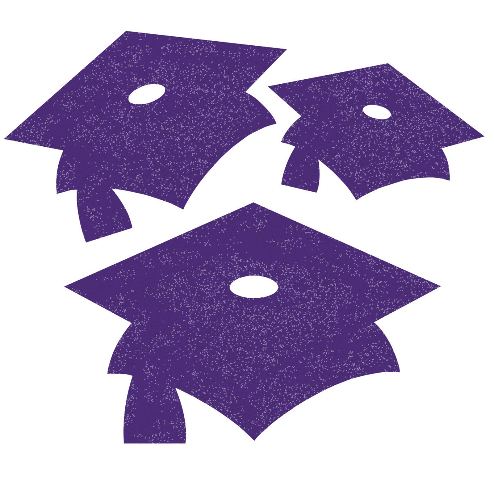 Purple Glitter Mini Mortarboard Graduation Cutouts | ThePartyWorks ...
